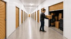 Customer reserving storage unit with boxes