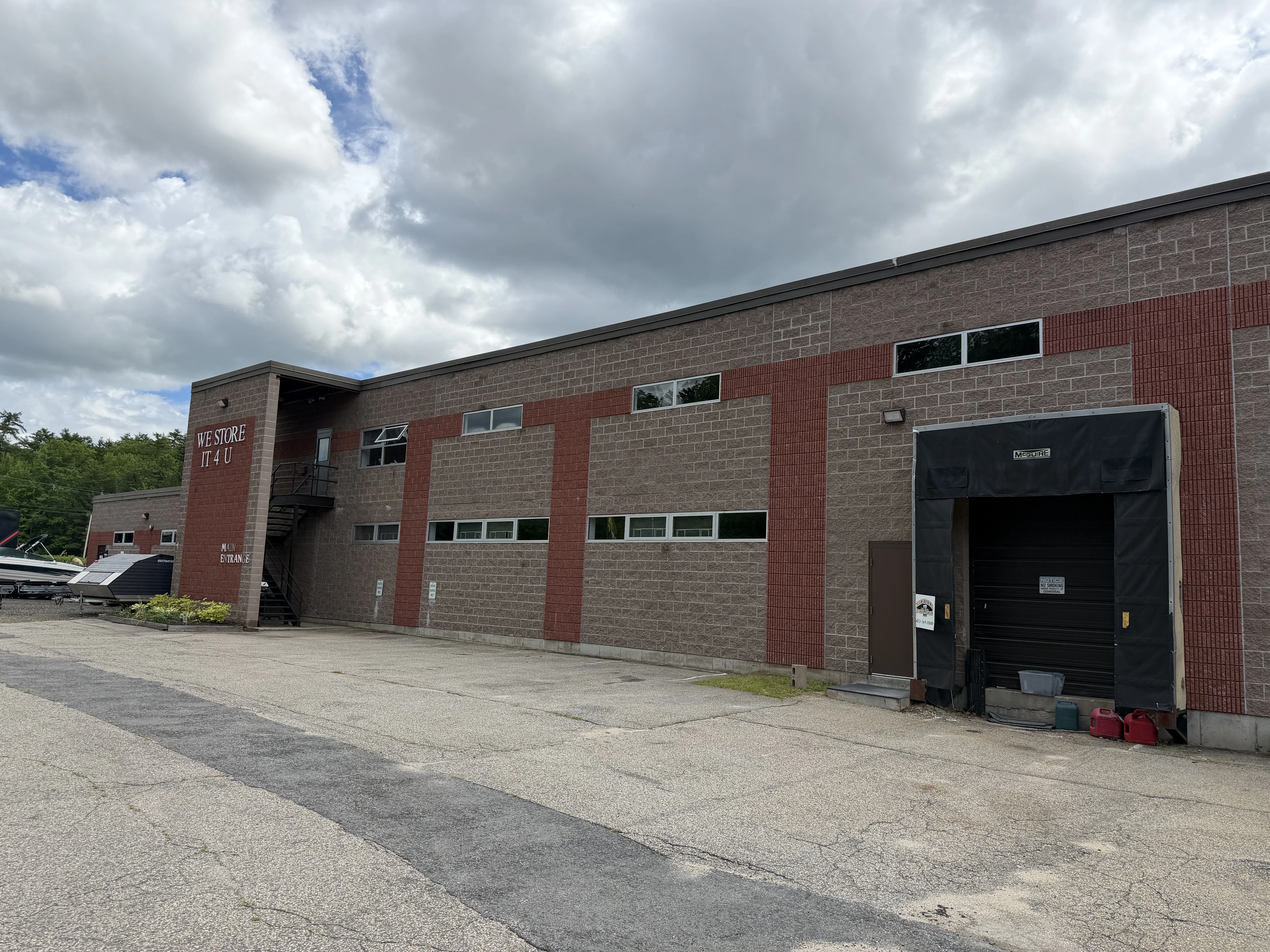 Exterior entrance to the enclosed drive-in loading area